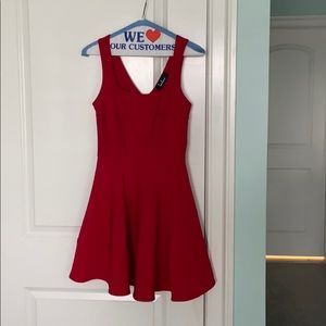 red flowy dress